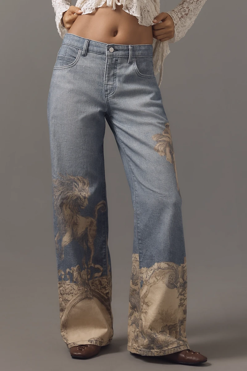 Pilcro Low-Rise Wide-Leg Jeans