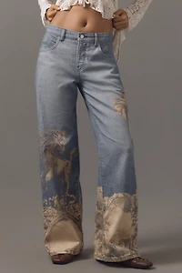 Pilcro Low-Rise Wide-Leg Jeans