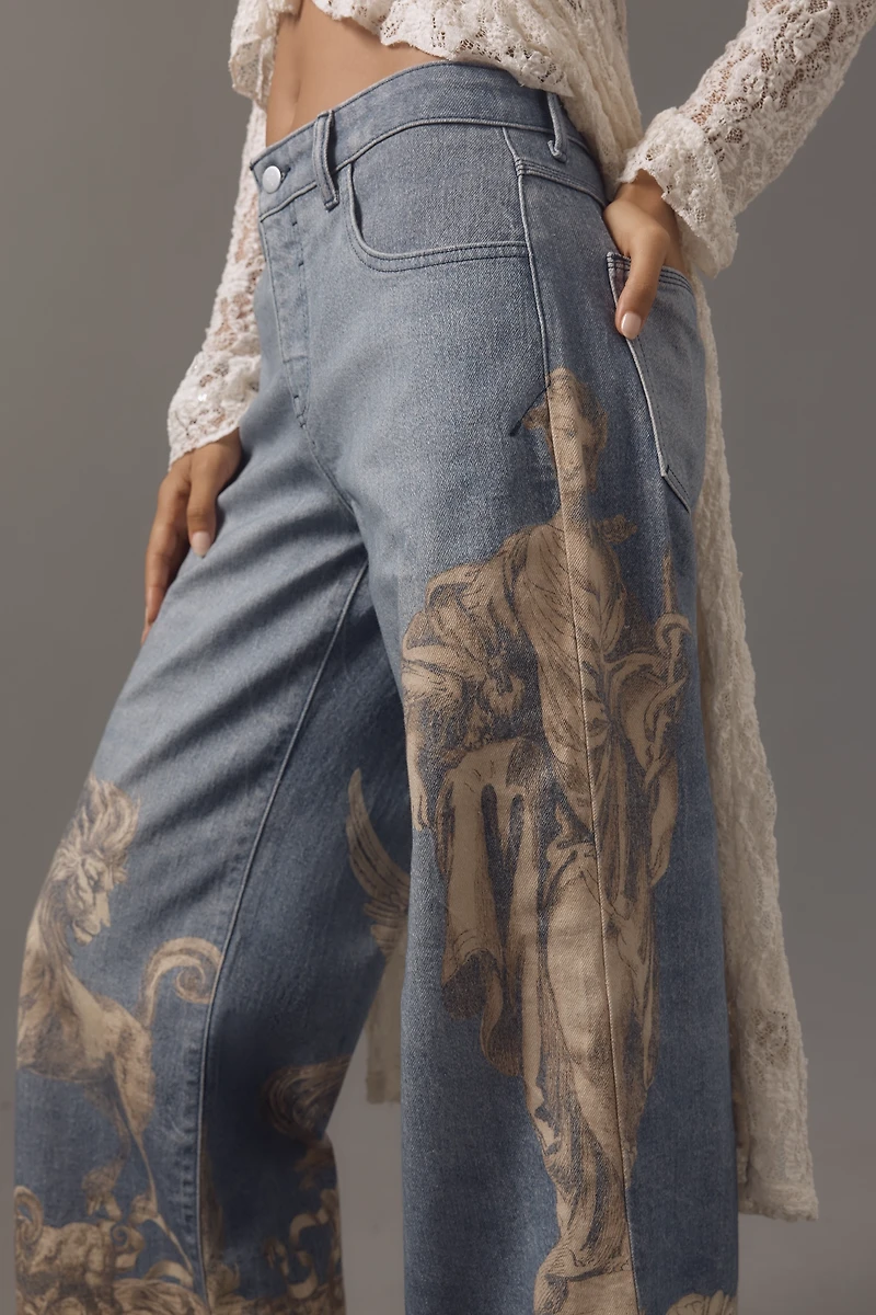 Pilcro Low-Rise Wide-Leg Jeans