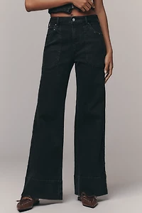 The Rylan Studded Relaxed High-Rise Flare Pants by Pilcro