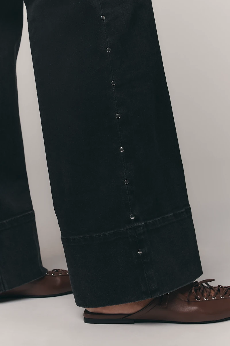 The Rylan Studded Relaxed High-Rise Flare Pants by Pilcro