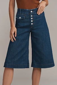 Pilcro High-Rise Wide-Leg Culotte Jeans