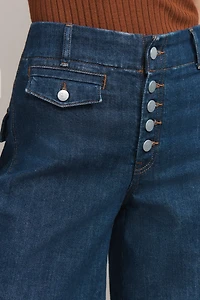 Pilcro High-Rise Wide-Leg Culotte Jeans