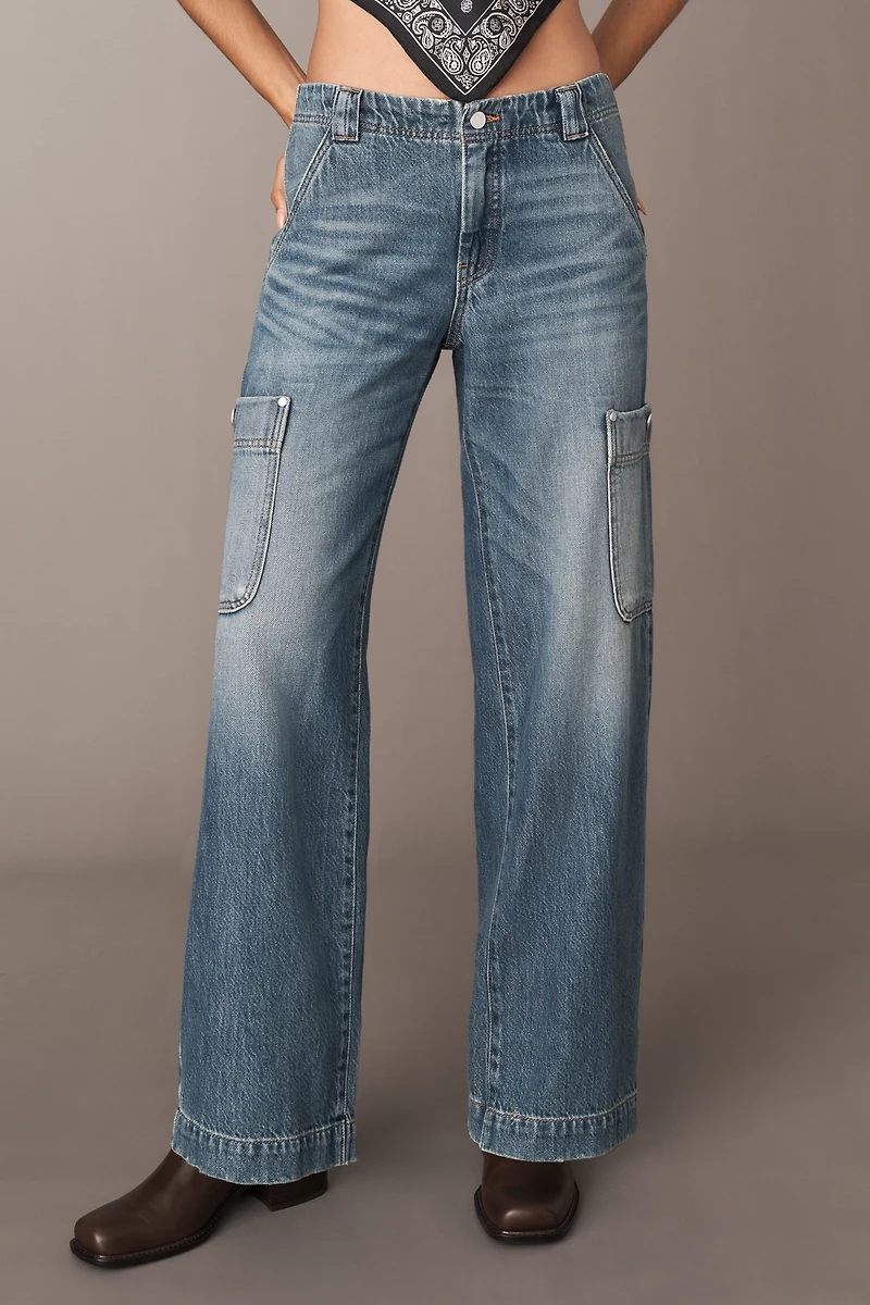 Pilcro Mid-Rise Cargo Jeans