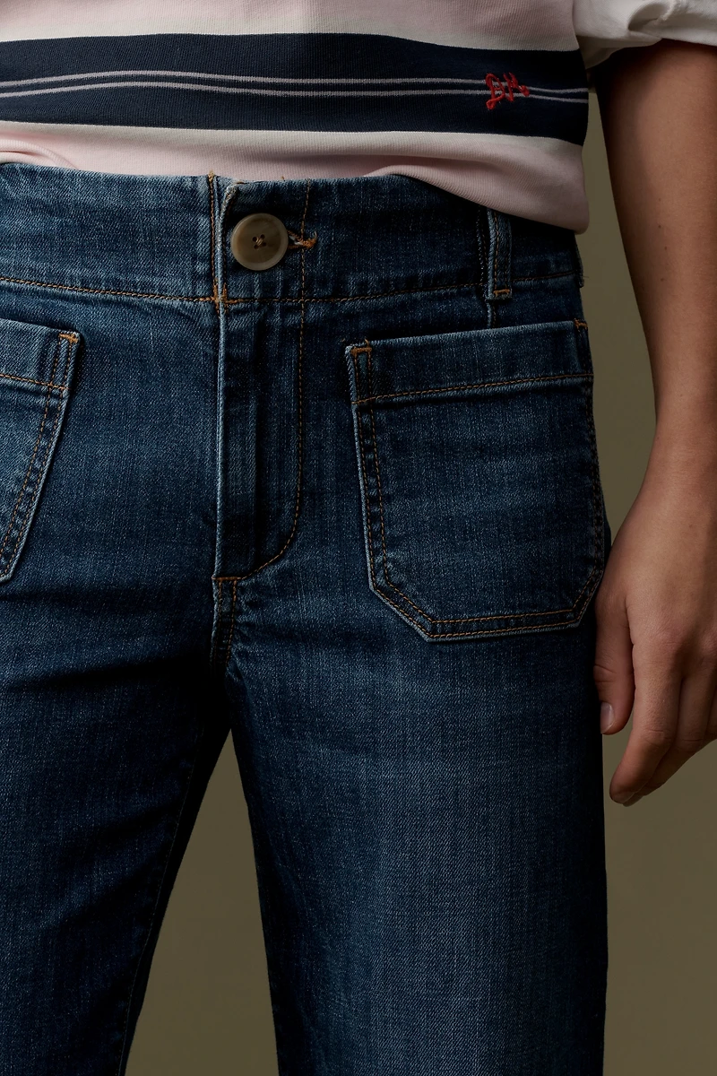 The Colette Mid-Rise Wide-Leg Crop Jeans