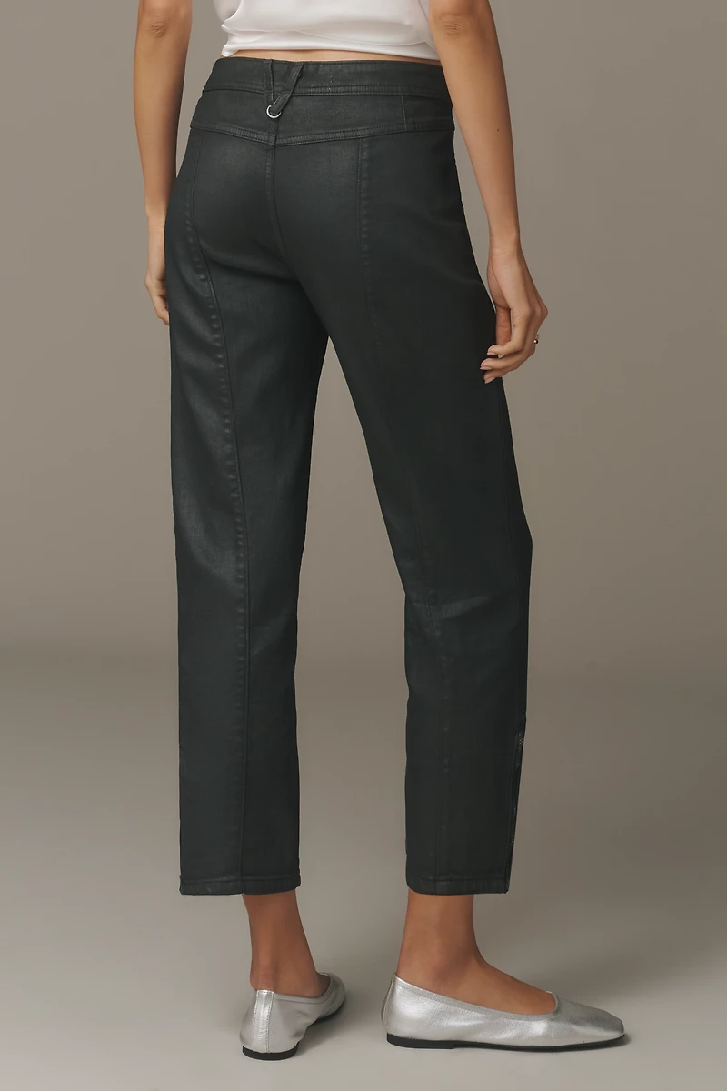 Pilcro Moto Crop Mid-Rise Straight-Leg Jeans