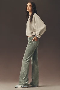 Pilcro Essential Flare Mid-Rise Studded Corduroy Jeans