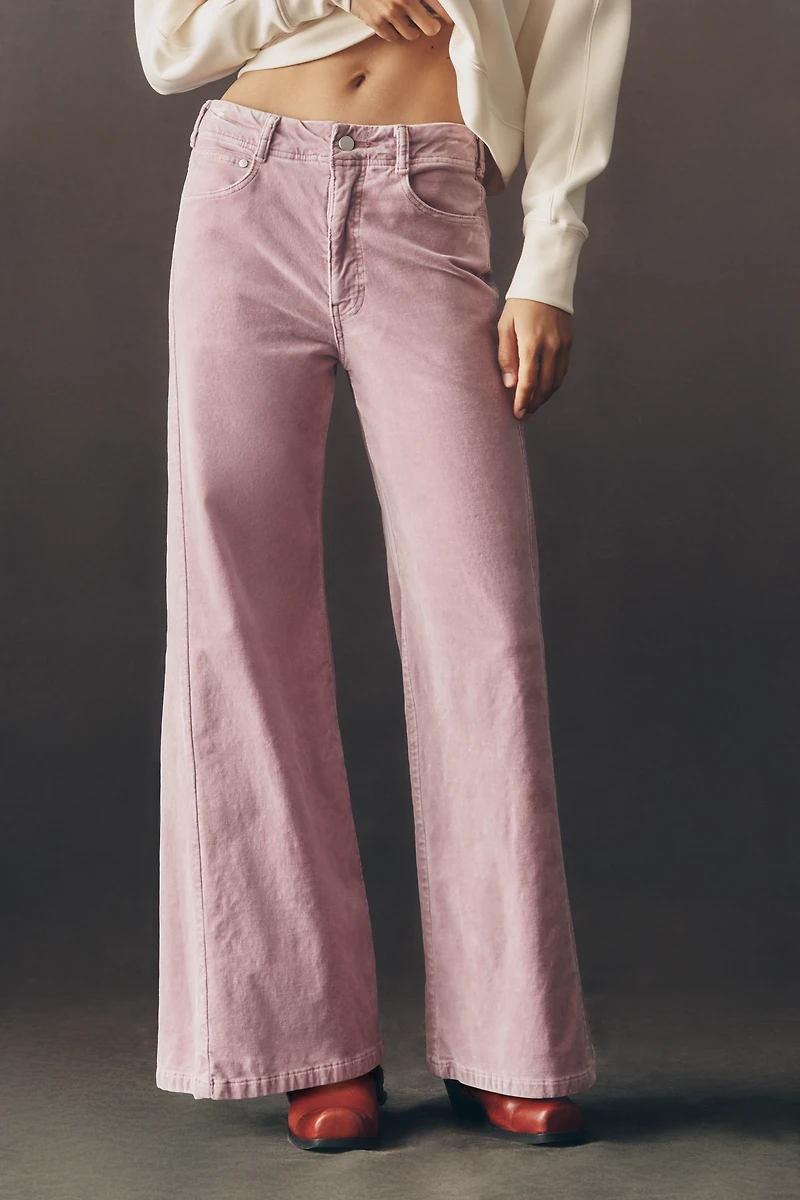 The Adi Velvet High-Rise Flare Jeans by Pilcro