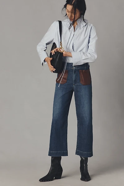 The Colette High-Rise Crop Wide-Leg Jeans by Maeve