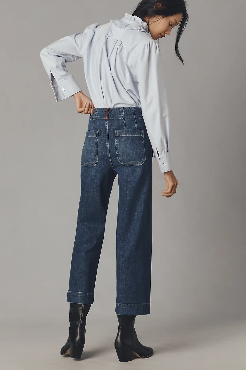 The Colette High-Rise Crop Wide-Leg Jeans by Maeve