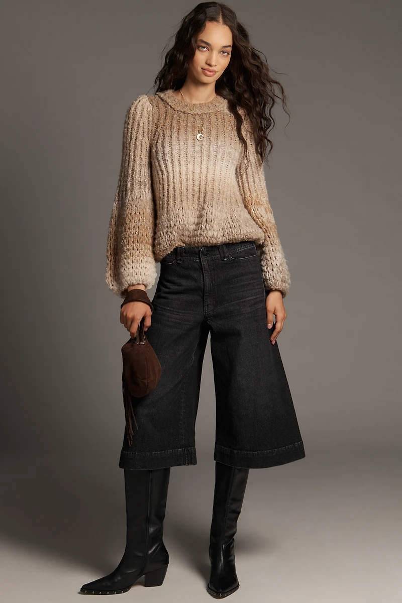 Pilcro High-Rise Wide-Leg Crop Culotte Jeans