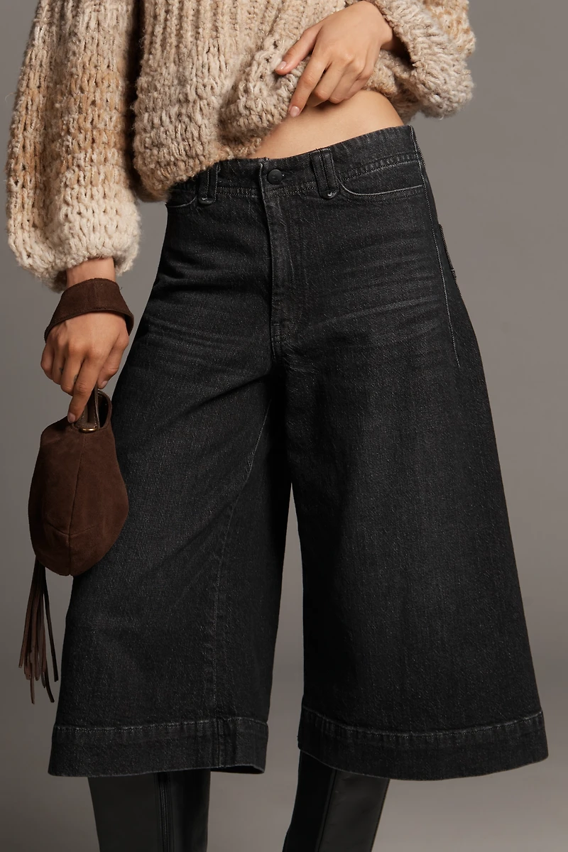 Pilcro High-Rise Wide-Leg Crop Culotte Jeans