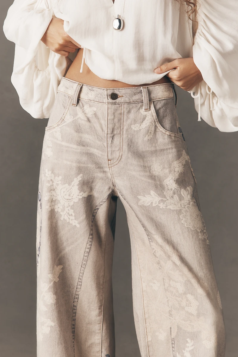 Pilcro High-Rise Puddle Curve Patterned Jeans