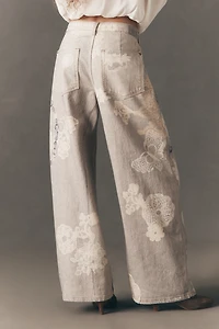 Pilcro High-Rise Puddle Curve Patterned Jeans