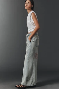 The Adi Mid-Rise Flare Embellished Jeans by Pilcro