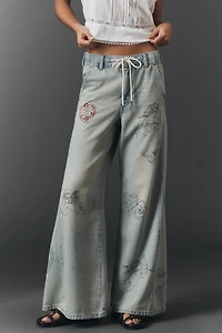 The Adi Mid-Rise Flare Embellished Jeans by Pilcro