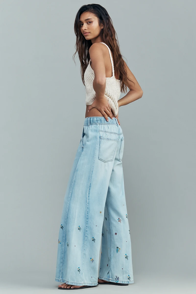 Adi Mid-Rise Flare Ditsy Jeans by Pilcro