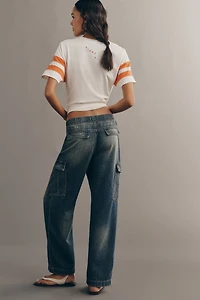 Pilcro Standard Issue High-Rise Pull-On Tapered Cargo Jeans