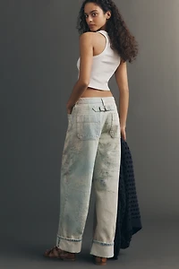Pilcro High-Rise Slouch Wide-Leg Map Pattern Jeans