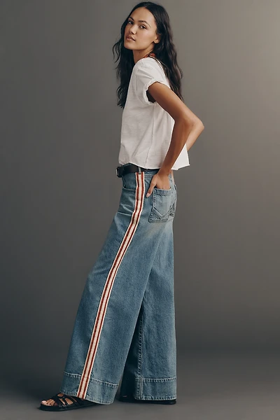 Pilcro Azura High-Rise Wide-Leg Track Stripe Jeans