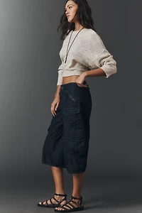 Pilcro Cargo Crop High-Rise Culotte Jeans