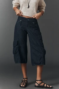 Pilcro Cargo Crop High-Rise Culotte Jeans