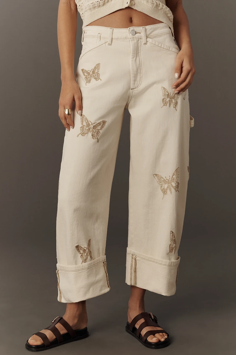 The Kayden Butterfly High Rise Barrel Jeans by Pilcro