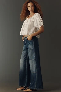 The Adi Reworked Mid-Rise Relaxed Wide-Leg Jeans by Pilcro
