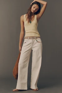 Pilcro Low-Rise Wide-Leg Jeans