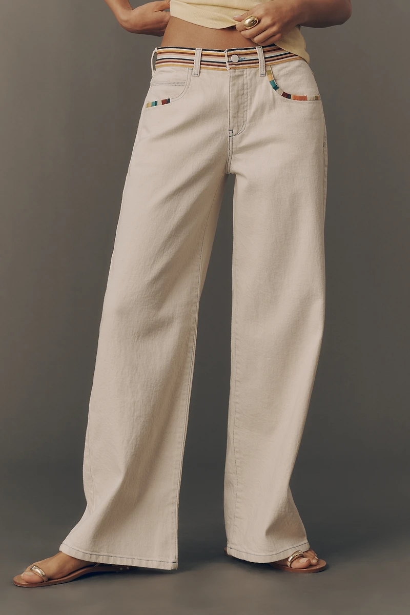 Pilcro Low-Rise Wide-Leg Jeans