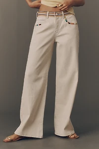 Pilcro Low-Rise Wide-Leg Jeans
