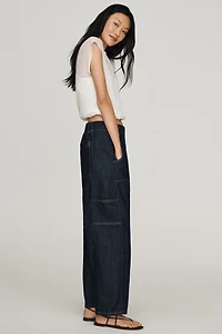 Maeve Painters Mid-Rise Tapered Jeans