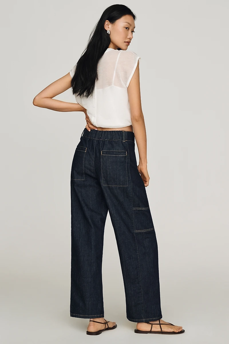 Maeve Painters Mid-Rise Tapered Jeans