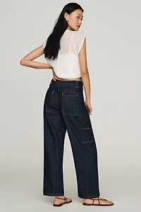 Maeve Painters Mid-Rise Tapered Jeans