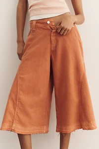 Pilcro Regenerative Cotton Circle Crop High-Rise Culotte Jeans
