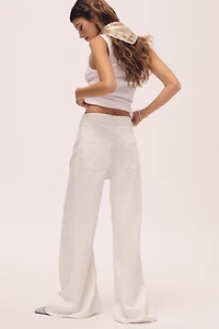 Adi Mid-Rise Relaxed Wide-Leg Embroidered Jeans by Pilcro