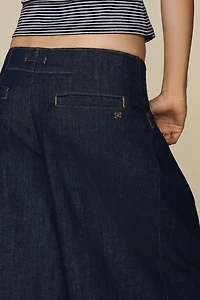 Maeve Reworked High-Rise Wide-Leg Culotte Jeans