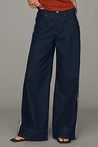 Pilcro Azura High-Rise Wide-Leg Track Stripe Jeans