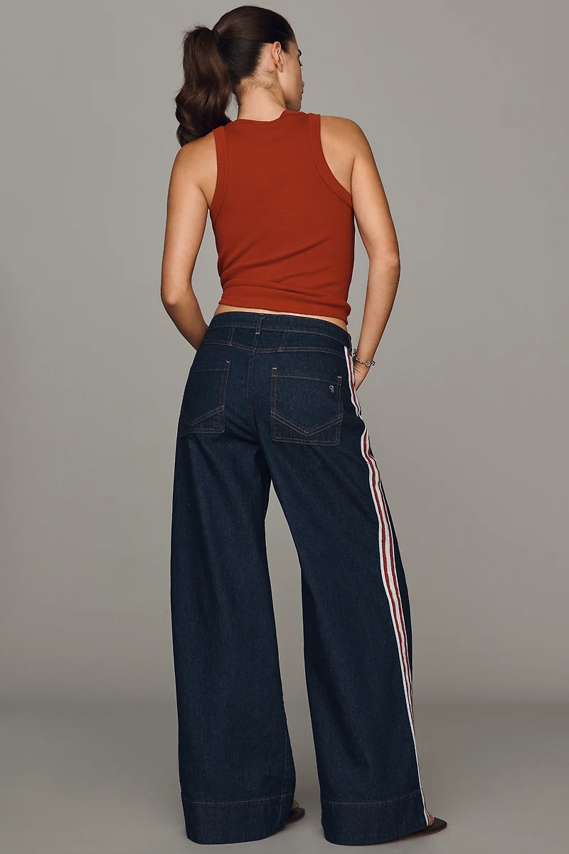 Pilcro Azura High-Rise Wide-Leg Track Stripe Jeans