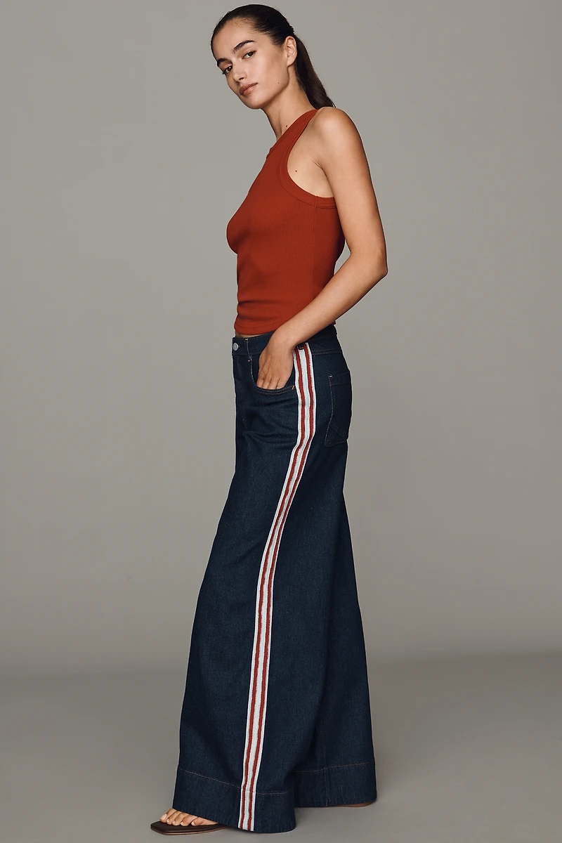 Pilcro Azura High-Rise Wide-Leg Track Stripe Jeans