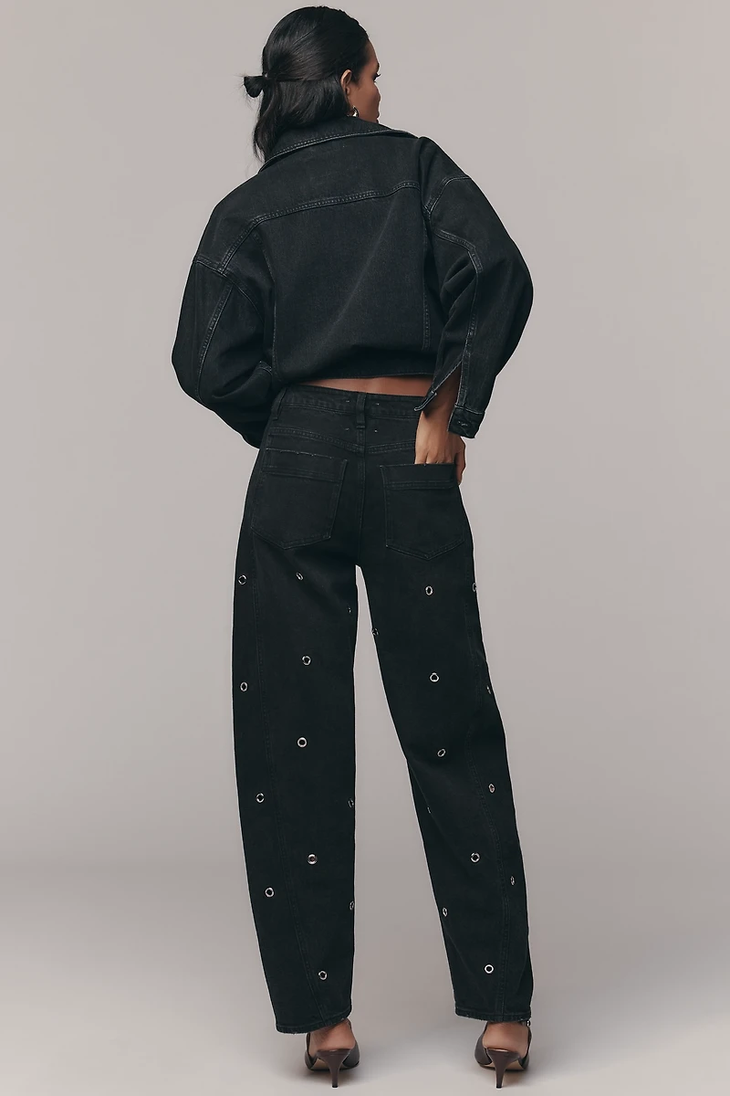 Habitual Evie High-Rise Embellished Barrel Jeans