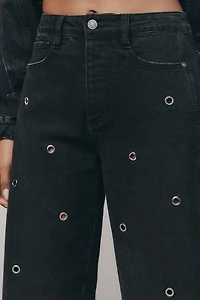 Habitual Evie High-Rise Embellished Barrel Jeans