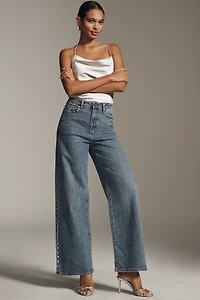 Habitual Gemma High-Rise Wide-Leg Studded Jeans