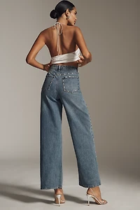 Habitual Gemma High-Rise Wide-Leg Studded Jeans