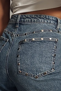 Habitual Gemma High-Rise Wide-Leg Studded Jeans