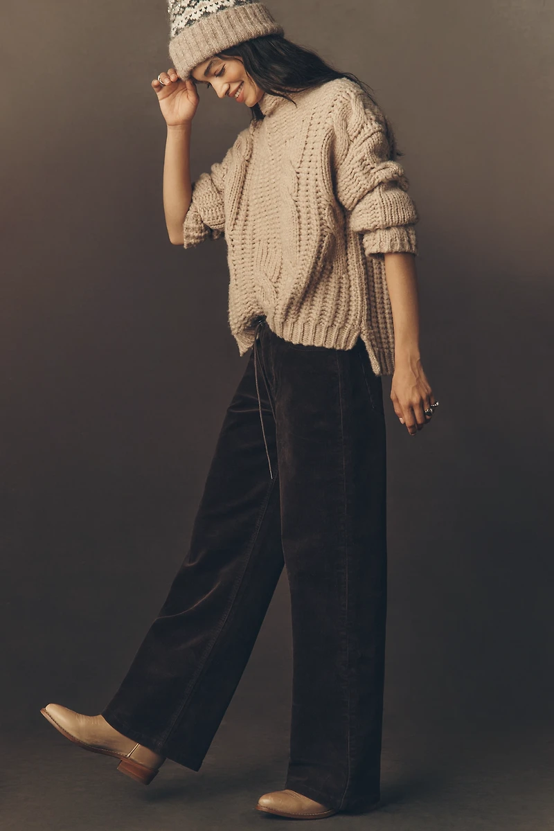 Habitual Jade Mid-Rise Wide-Leg Drawstring Jeans