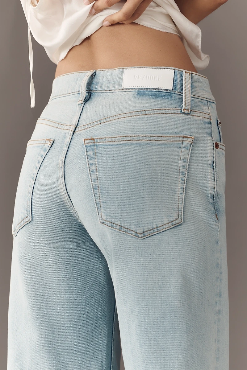 RE/DONE Mid-Rise Crop Wide-Leg Jeans