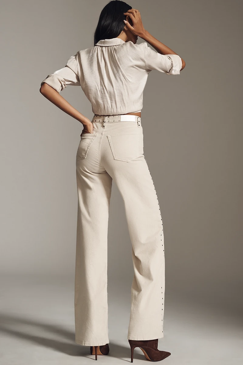 RE/DONE High-Rise Vintage Studded Wide-Leg Jeans