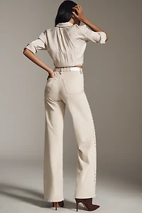 RE/DONE High-Rise Vintage Studded Wide-Leg Jeans