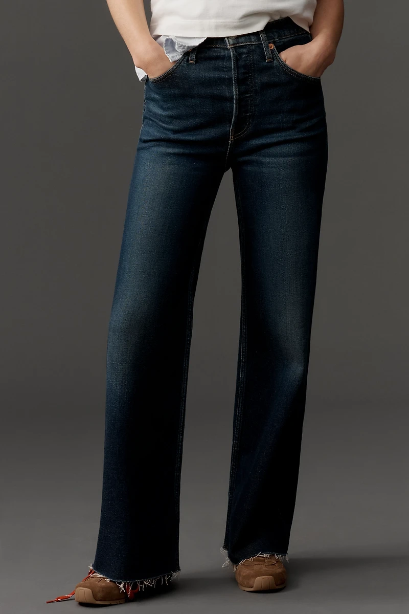 RE/DONE High-Rise Crop Wide-Leg Jeans